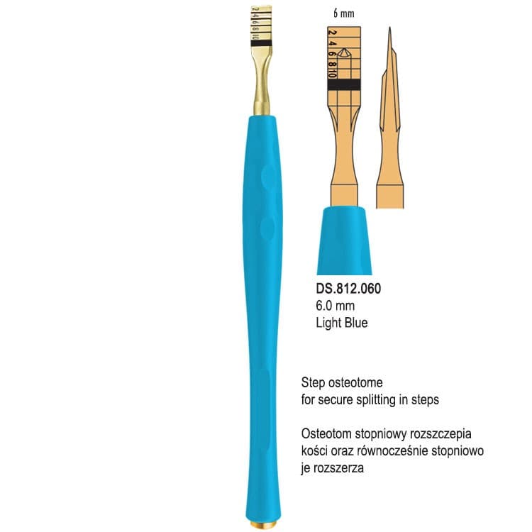 Century-Line Step osteotome with marking straight 6mm – oficiali Falcon Medical produkto nuotrauka