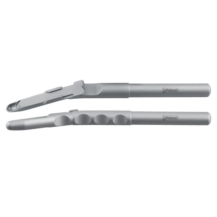 Stainless steel bone scraper angled complete – oficiali Falcon Medical produkto nuotrauka