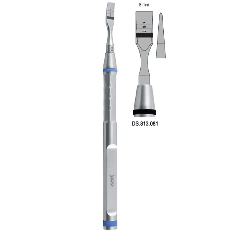 Osteotome With Marking Straight 8mm – oficiali Falcon Medical produkto nuotrauka