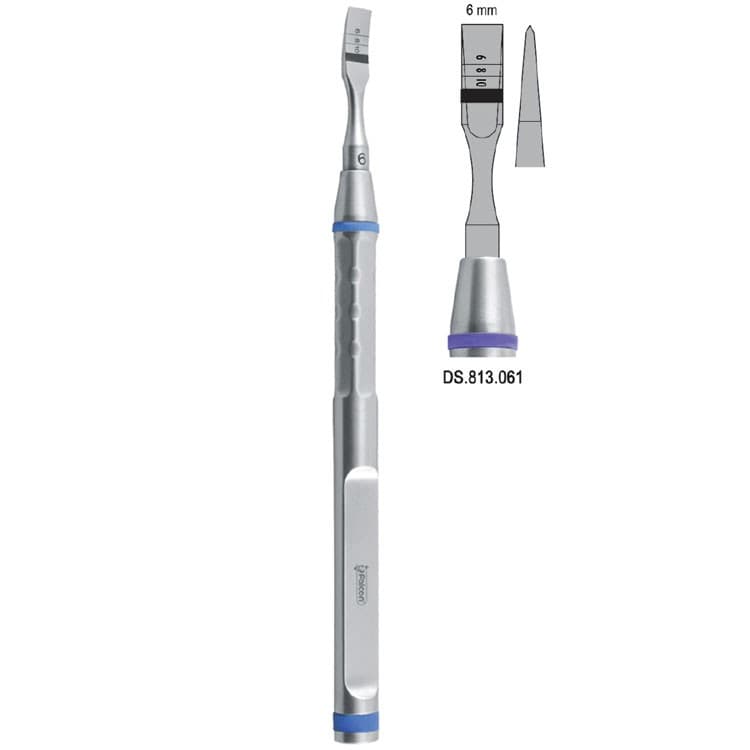 Osteotome With Marking Straight 6mm – oficiali Falcon Medical produkto nuotrauka