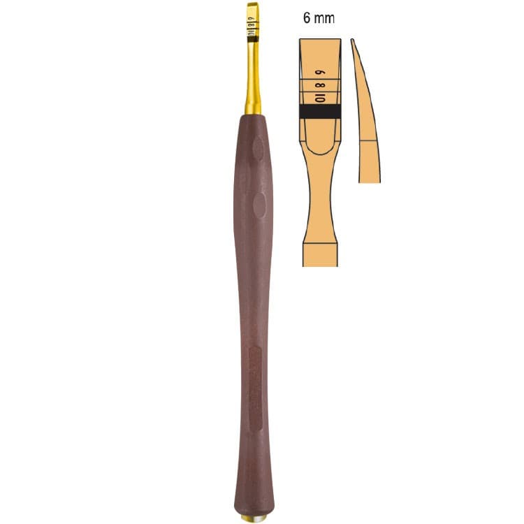 Century-Line Osteotome with marking curved 6mm – oficiali Falcon Medical produkto nuotrauka