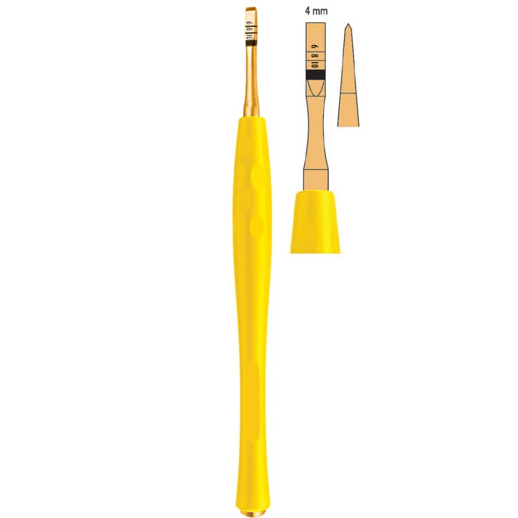 Century-Line Osteotome with marking straight 4mm (Yellow) – oficiali Falcon Medical produkto nuotrauka