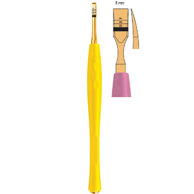 Century-Line Osteotome with marking curved 8mm (Pink) – oficiali Falcon Medical produkto nuotrauka
