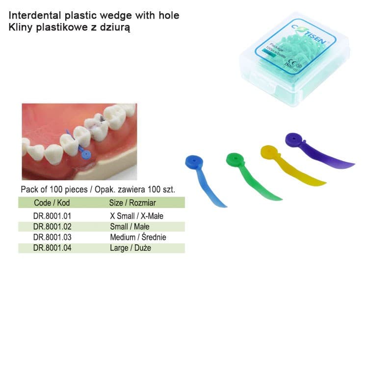 Plastic wedge with hole (Pack of 100 pieces) – oficiali Falcon Medical produkto nuotrauka