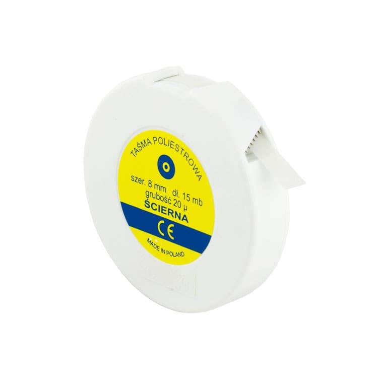 Polyester abrasive polishing tape fine grit 20um x 8mm x 15m – oficiali Falcon Medical produkto nuotrauka
