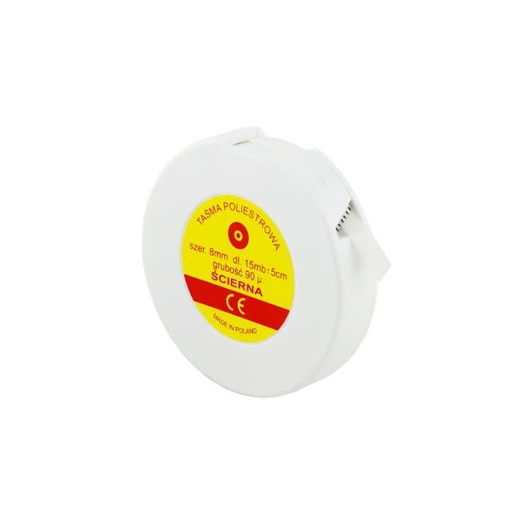 Polyester abrasive polishing tape coarse grit 90um x 8mm x 15m – oficiali Falcon Medical produkto nuotrauka