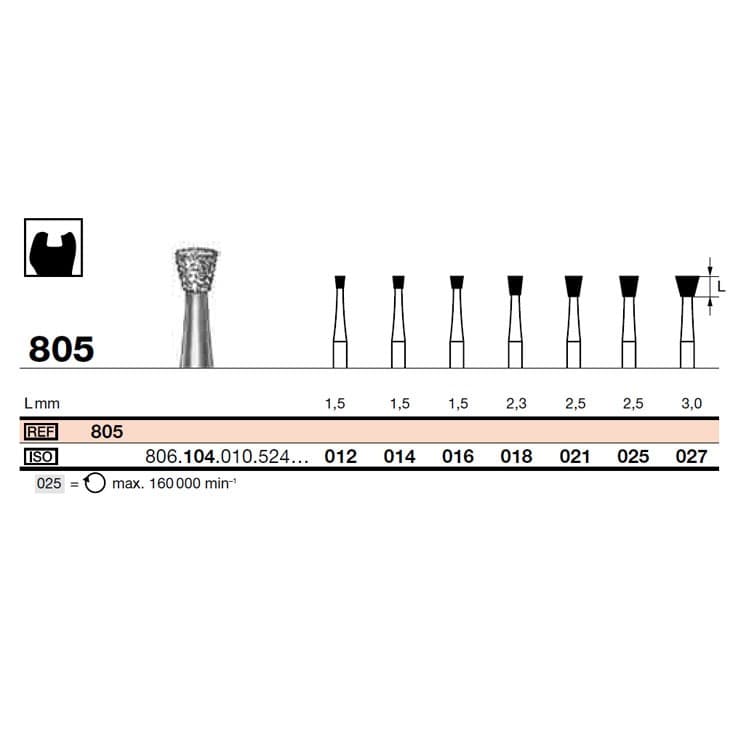 Diamond bur FG coarse grit, 805G.314.534.018 – oficiali Falcon Medical produkto nuotrauka