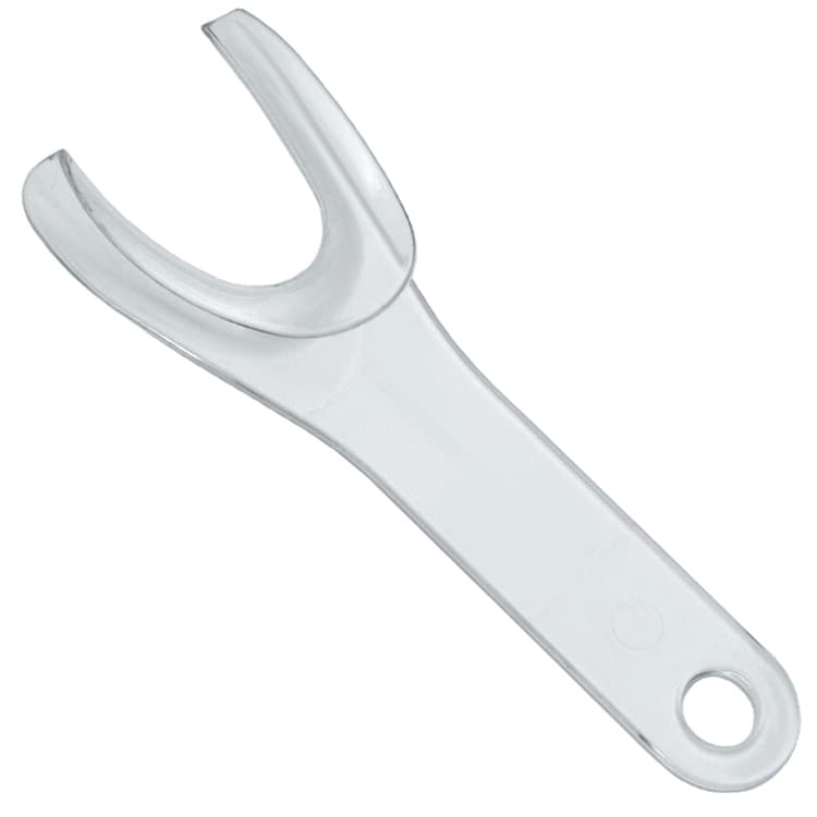 V2-Shaped transparent Cheek Retractor Adult 45mm, 140mm – oficiali Falcon Medical produkto nuotrauka