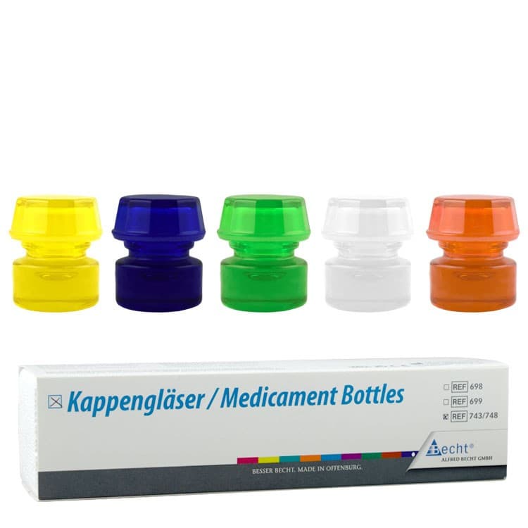 Glass bottle set without stand 5 pieces – oficiali Falcon Medical produkto nuotrauka