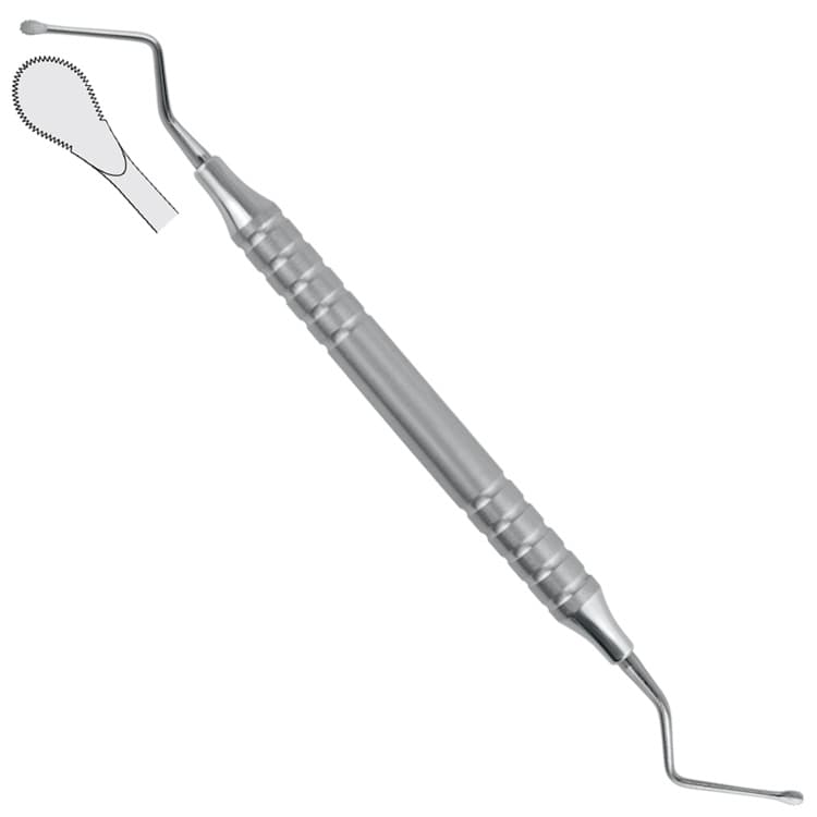 Classic-Lite Bone curette de Lucas serrated fig. 84 – oficiali Falcon Medical produkto nuotrauka