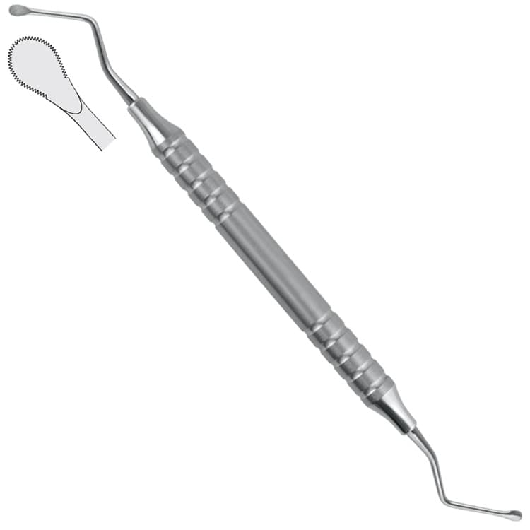 Classic-Lite Bone curette de Lucas serrated fig. 85 – oficiali Falcon Medical produkto nuotrauka