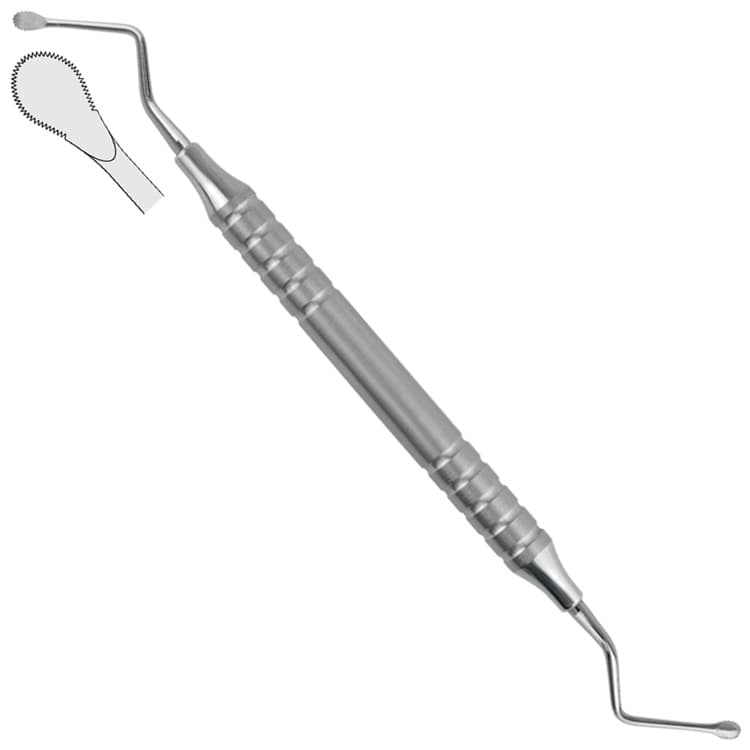 Classic-Lite Bone curette de Lucas serrated fig. 86 – oficiali Falcon Medical produkto nuotrauka