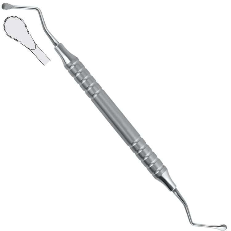 Classic-Lite Bone curette de Lucas serrated fig. 87 – oficiali Falcon Medical produkto nuotrauka