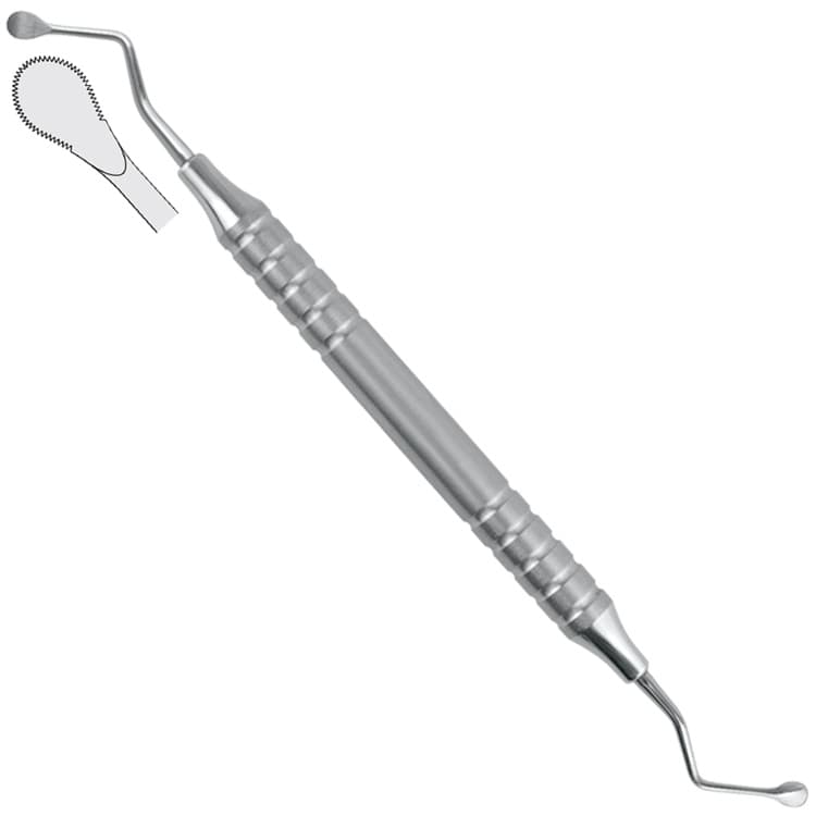 Classic-Lite Bone curette de Lucas serrated fig. 88 – oficiali Falcon Medical produkto nuotrauka