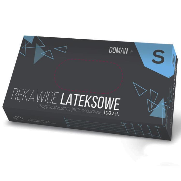 Latex examination gloves powdered size S (box of 100) – oficiali Falcon Medical produkto nuotrauka