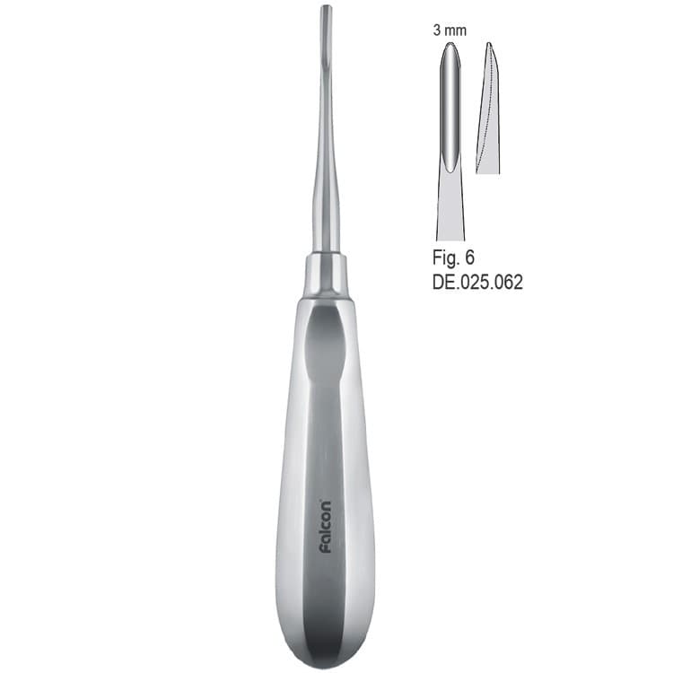 Elevator Bein Thumb-Grip handle 3mm fig.6 – oficiali Falcon Medical produkto nuotrauka