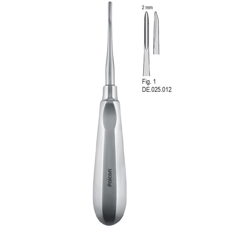 Elevator Bein Thumb-Grip handle 2mm fig. 1 – oficiali Falcon Medical produkto nuotrauka