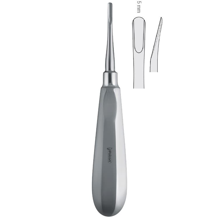 Luxating elevator curved 5mm – oficiali Falcon Medical produkto nuotrauka