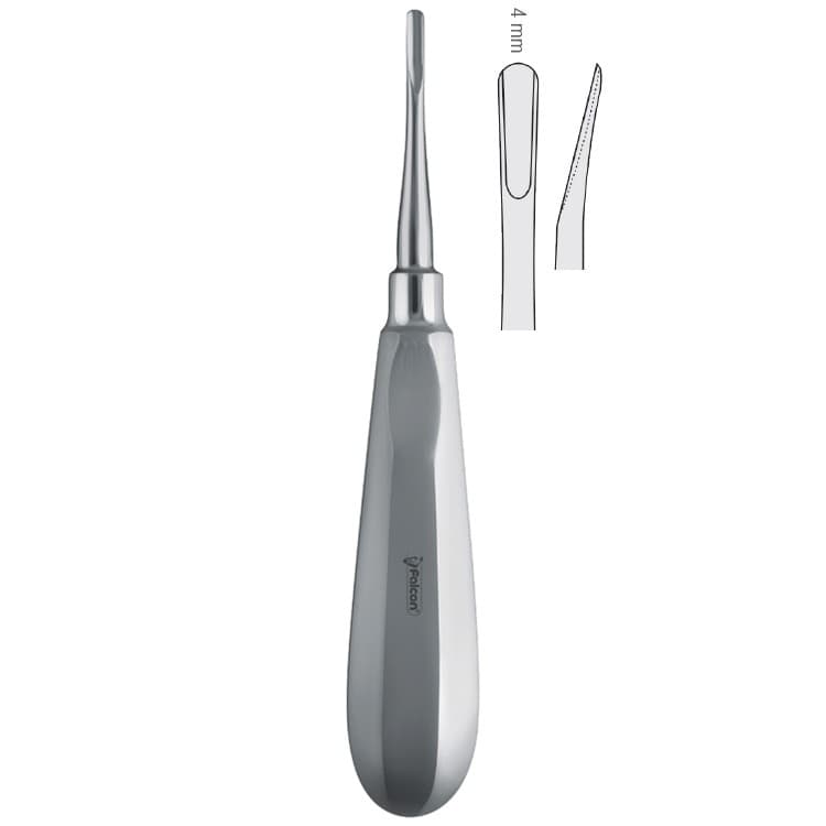 Luxating elevator curved 4mm – oficiali Falcon Medical produkto nuotrauka