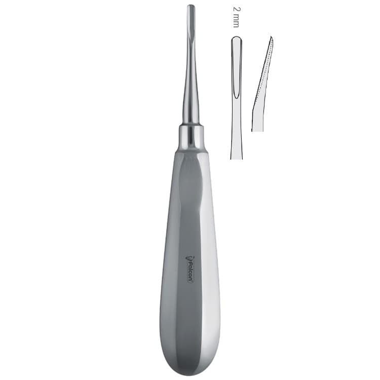 Luxating elevator curved 2mm – oficiali Falcon Medical produkto nuotrauka