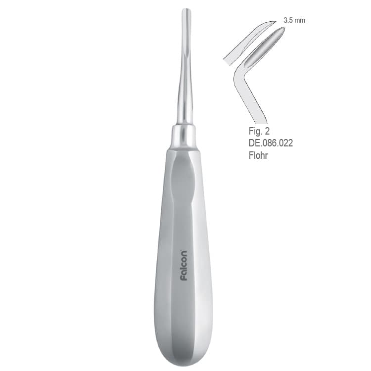 Elevator Flohr Thumb-Grip handle left fig. 2 – oficiali Falcon Medical produkto nuotrauka