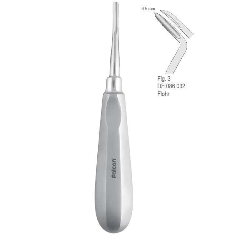 Elevator Flohr Thumb-Grip handle right fig. 3 – oficiali Falcon Medical produkto nuotrauka