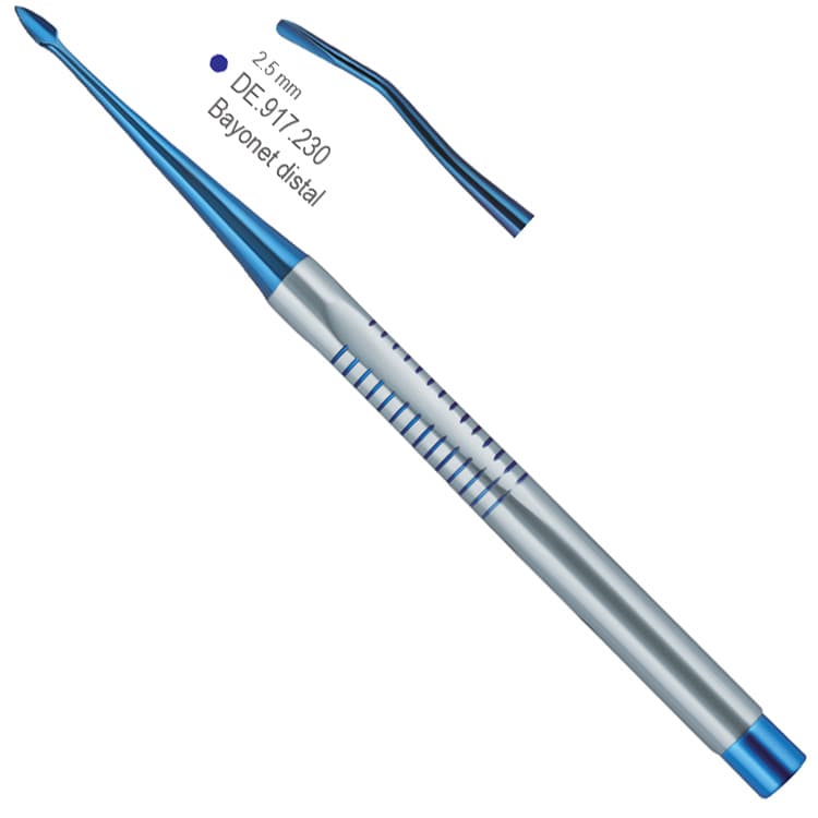 PDL mini elevators bayonet distal 2.5mm (Blue) – oficiali Falcon Medical produkto nuotrauka