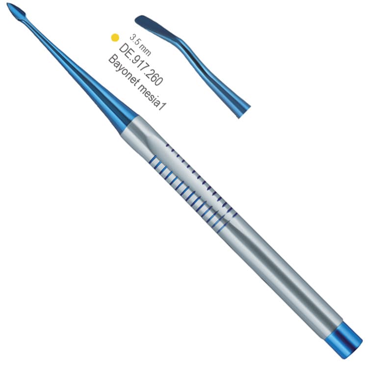 PDL mini elevators bayonet mesial 3.5mm (Yellow) – oficiali Falcon Medical produkto nuotrauka