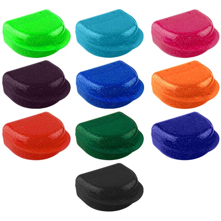 Retainer cases classic midi sparkle assorted 32 x 70 x 60mm (Pack of 10 pieces) – oficiali Falcon Medical produkto nuotrauka