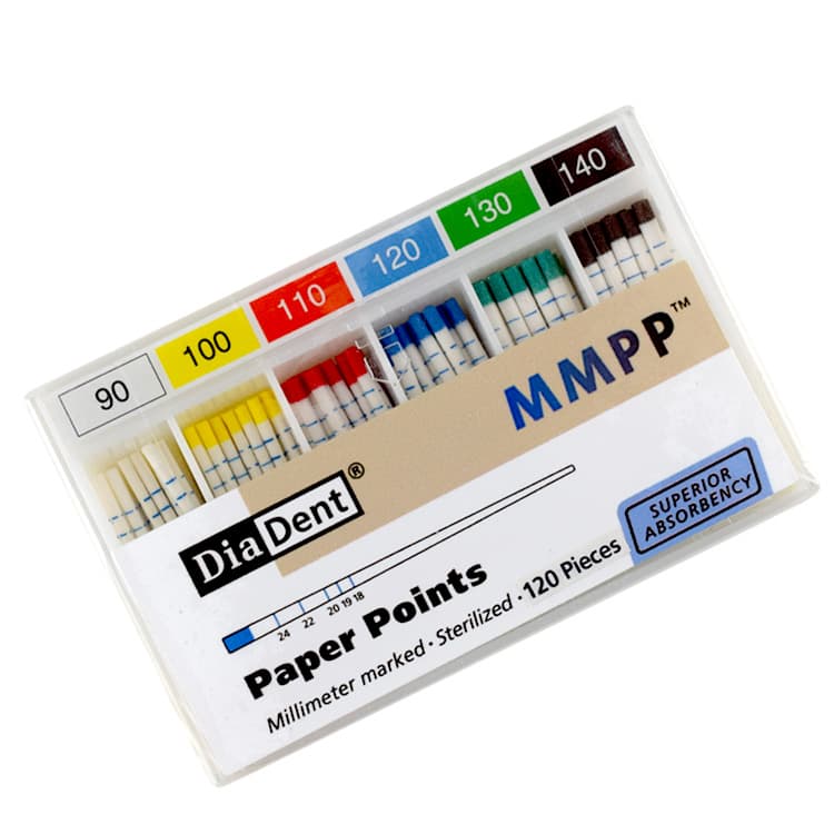 Diadent paper points MMPP assorted sizes 90-140 (120 pieces) – oficiali Falcon Medical produkto nuotrauka