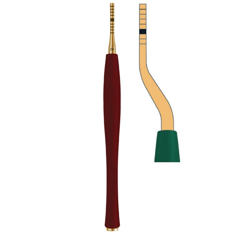 Century-Line Sinus osteotome concave bayonet 2.8mm (Green) – oficiali Falcon Medical produkto nuotrauka