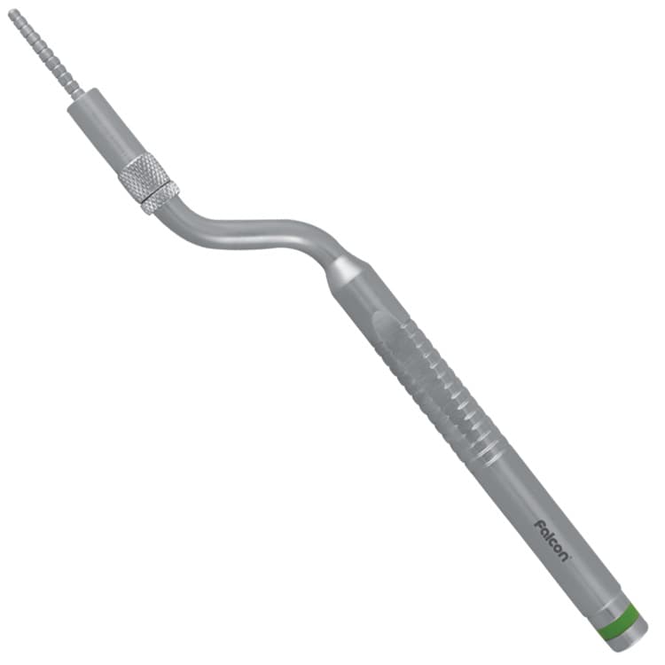 Ergo-Form Condensing Osteotome with stop, bayonet 2.2-2.8 mm (Green) – oficiali Falcon Medical produkto nuotrauka