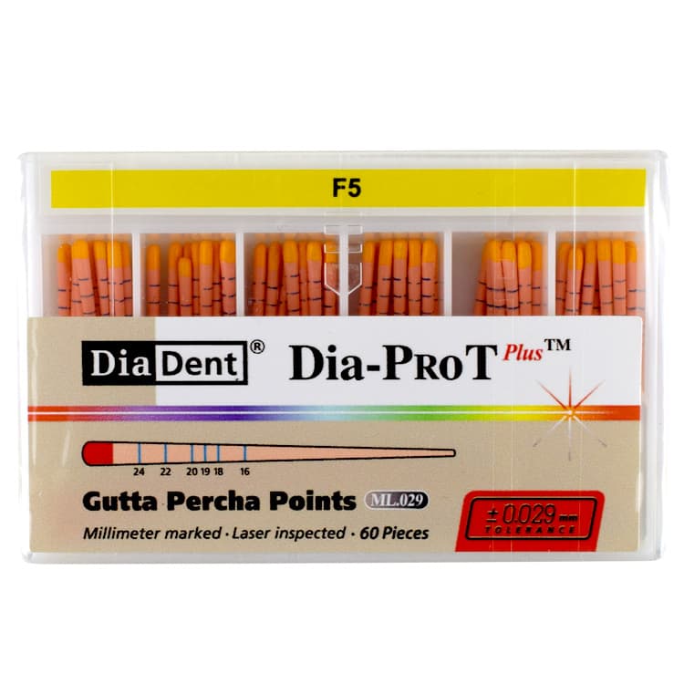Dia-Pro T Gutta Percha Points (ProTaper) #F5 (60 pieces) – oficiali Falcon Medical produkto nuotrauka