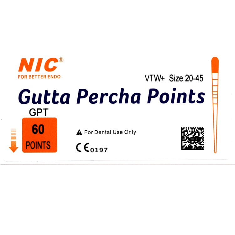 W+ Gutta Percha Medium # 35 (60 pieces) – oficiali Falcon Medical produkto nuotrauka