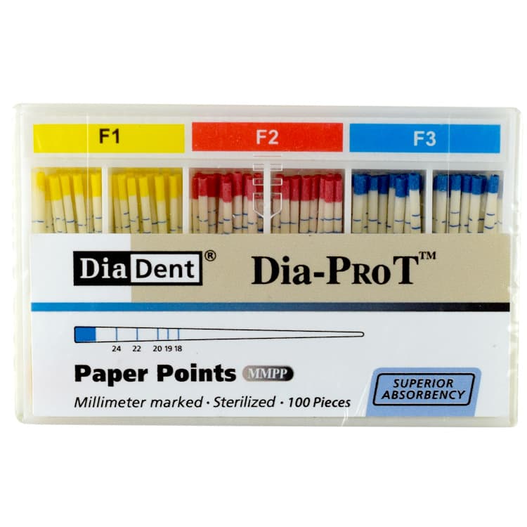 Dia-Pro T Paper Points (ProTaper) F1/F3 (100 pieces) – oficiali Falcon Medical produkto nuotrauka