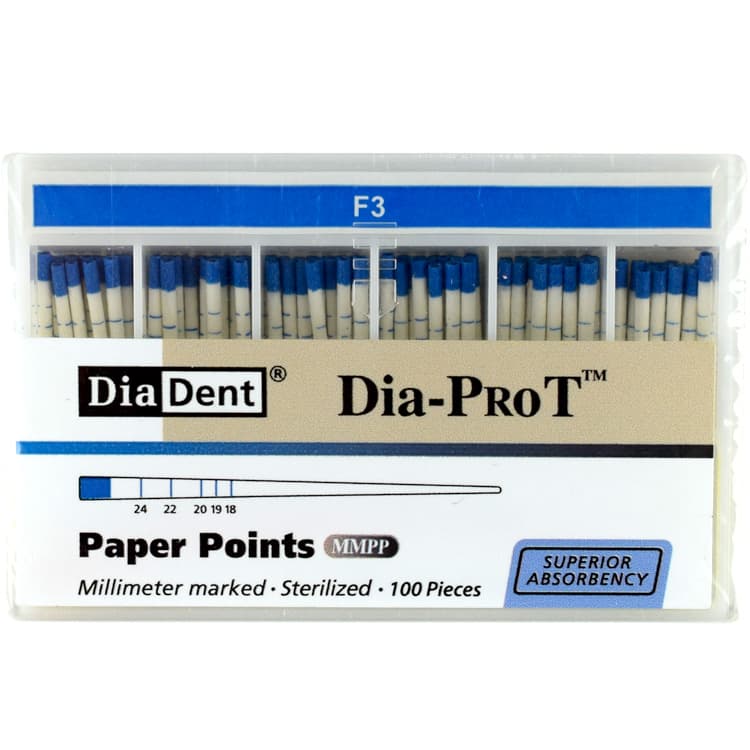 Dia-Pro T Paper Points (ProTaper) #F3 (100 pieces) – oficiali Falcon Medical produkto nuotrauka