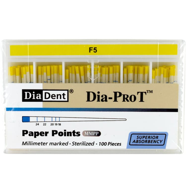 Dia-Pro T Paper Points (ProTaper) #F5 (100 pieces) – oficiali Falcon Medical produkto nuotrauka