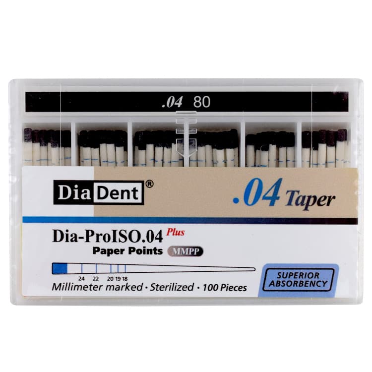 Diadent paper points Dia ProISO .04 Plus # 80 (100 pieces) – oficiali Falcon Medical produkto nuotrauka