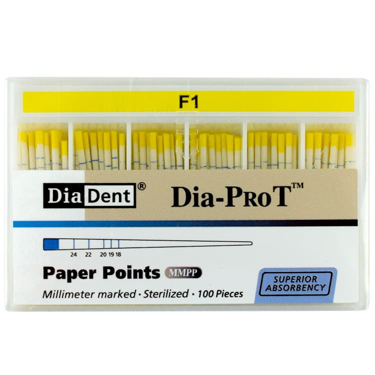 Dia-Pro T Paper Points (ProTaper) #F1 (100 pieces) – oficiali Falcon Medical produkto nuotrauka