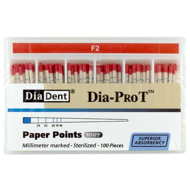 Dia-Pro T Paper Points (ProTaper) #F2 (100 pieces) – oficiali Falcon Medical produkto nuotrauka
