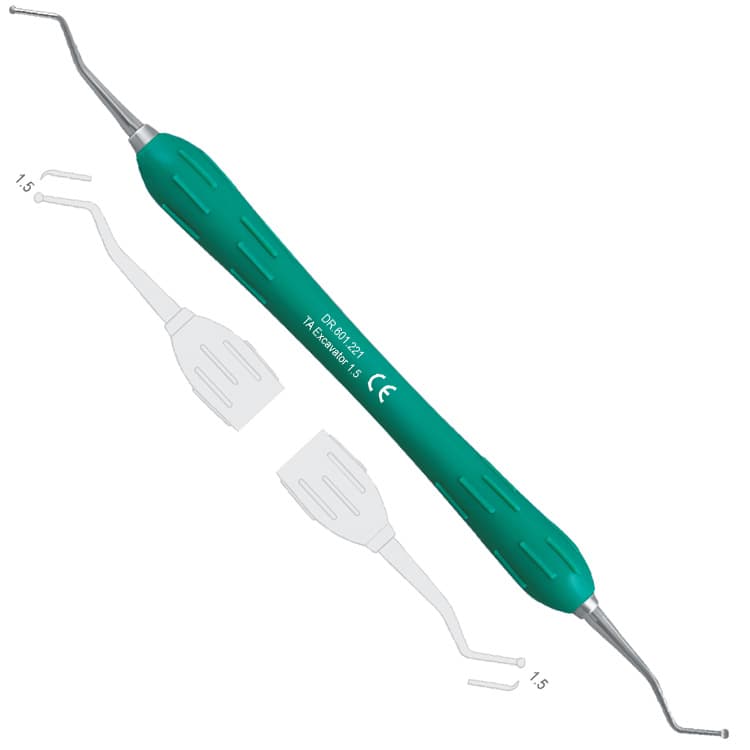 Easy-Color Excavator de back action 1.5mm, 631/641 (Green) – oficiali Falcon Medical produkto nuotrauka