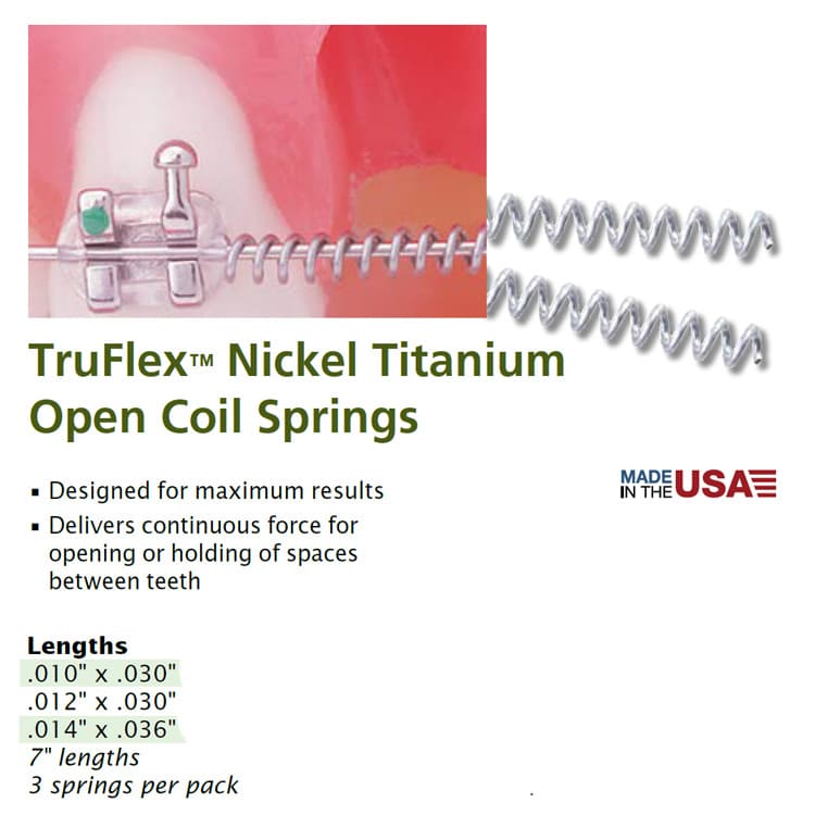 NiTi open coil spring .014″ x .036″, 7″ (180mm) long (Pack of 3 pieces) – oficiali Falcon Medical produkto nuotrauka