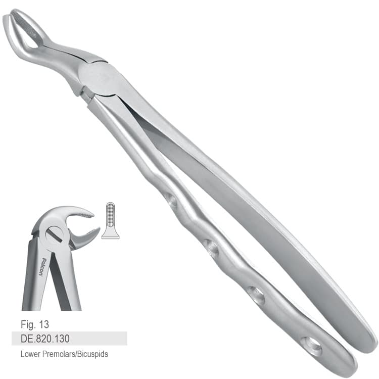 Extraction forceps with anatomical handle fig. 13 – oficiali Falcon Medical produkto nuotrauka