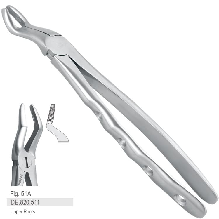 Extraction forceps with anatomical handle fig. 51A – oficiali Falcon Medical produkto nuotrauka