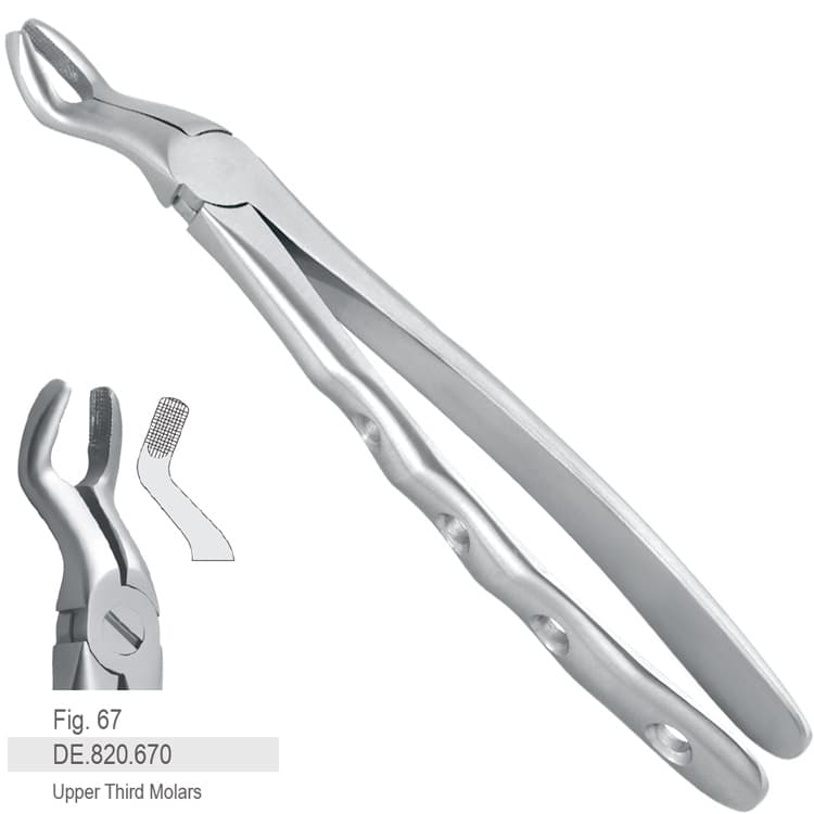 Extraction forceps with anatomical handle fig. 67 – oficiali Falcon Medical produkto nuotrauka