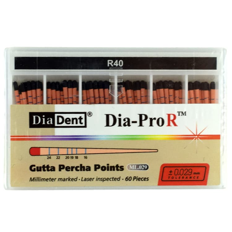 Dia-Pro R Gutta Percha Points (Reciproc) #40 (60 pieces) – oficiali Falcon Medical produkto nuotrauka