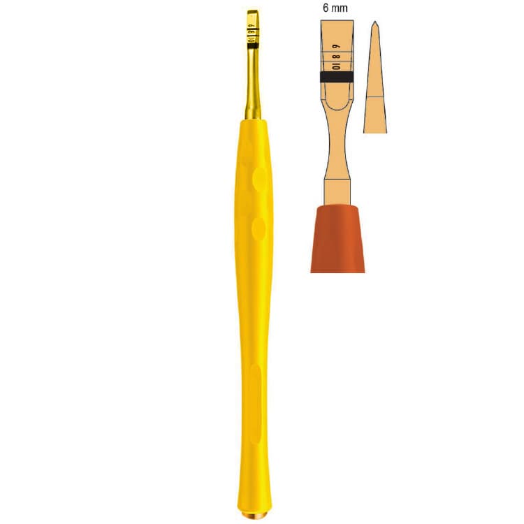 Century-Line Osteotome with marking straight 6mm (Orange) – oficiali Falcon Medical produkto nuotrauka