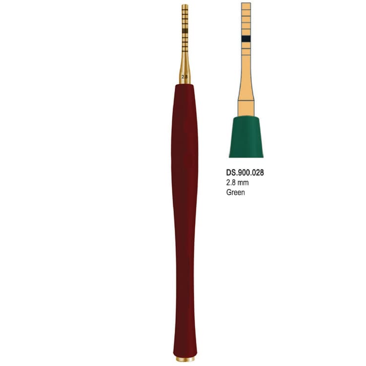 Century-Line Sinus osteotome concave straight 2.8mm (Green) – oficiali Falcon Medical produkto nuotrauka