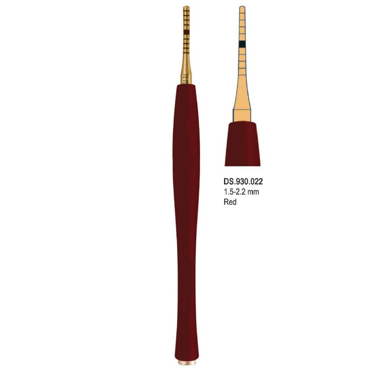 Century-Line Condensing Osteotome, straight 1.5-2.2 mm (Red) – oficiali Falcon Medical produkto nuotrauka