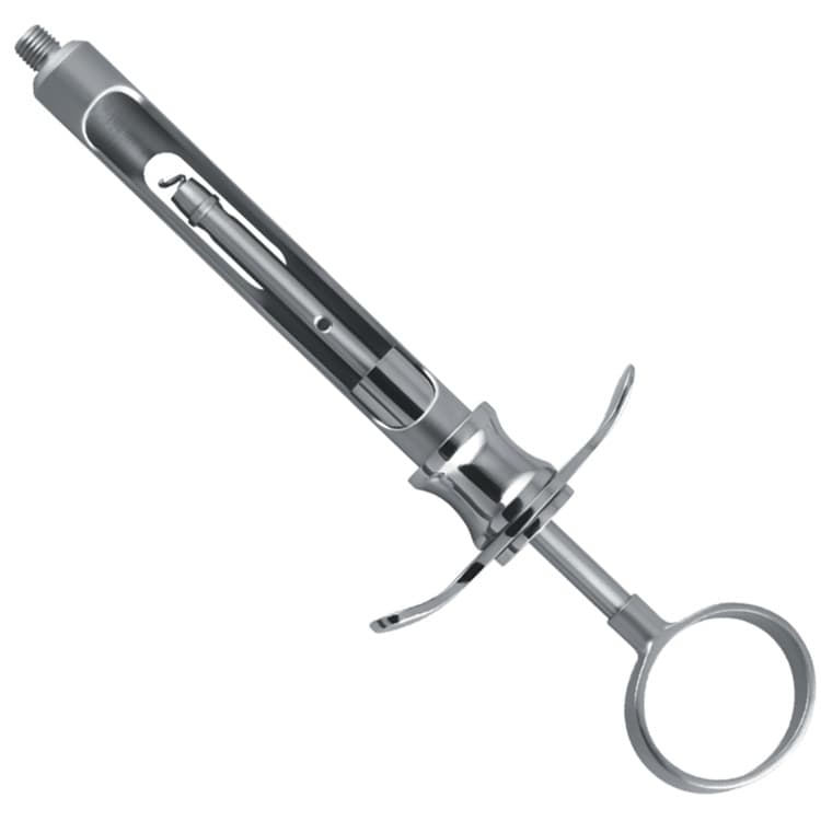 Brass Series Syringe manual aspirating type C 1.8ml. metric – oficiali Falcon Medical produkto nuotrauka